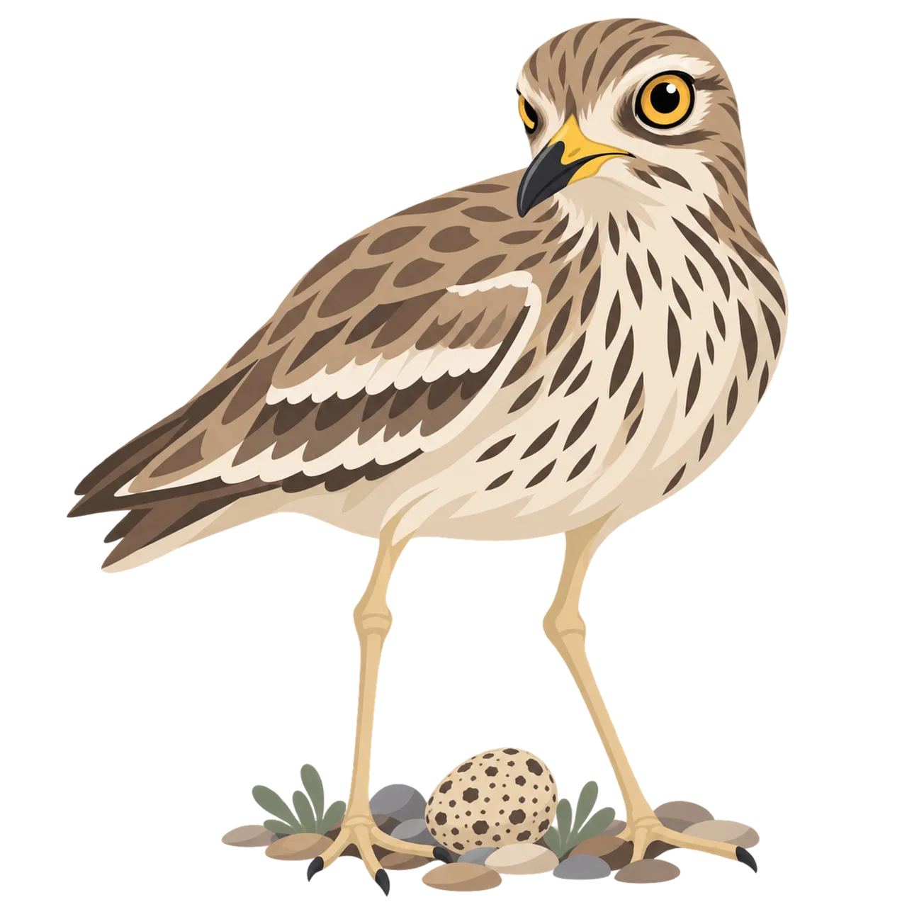 Striking Stone Curlew: Guardian of the Ground Nest