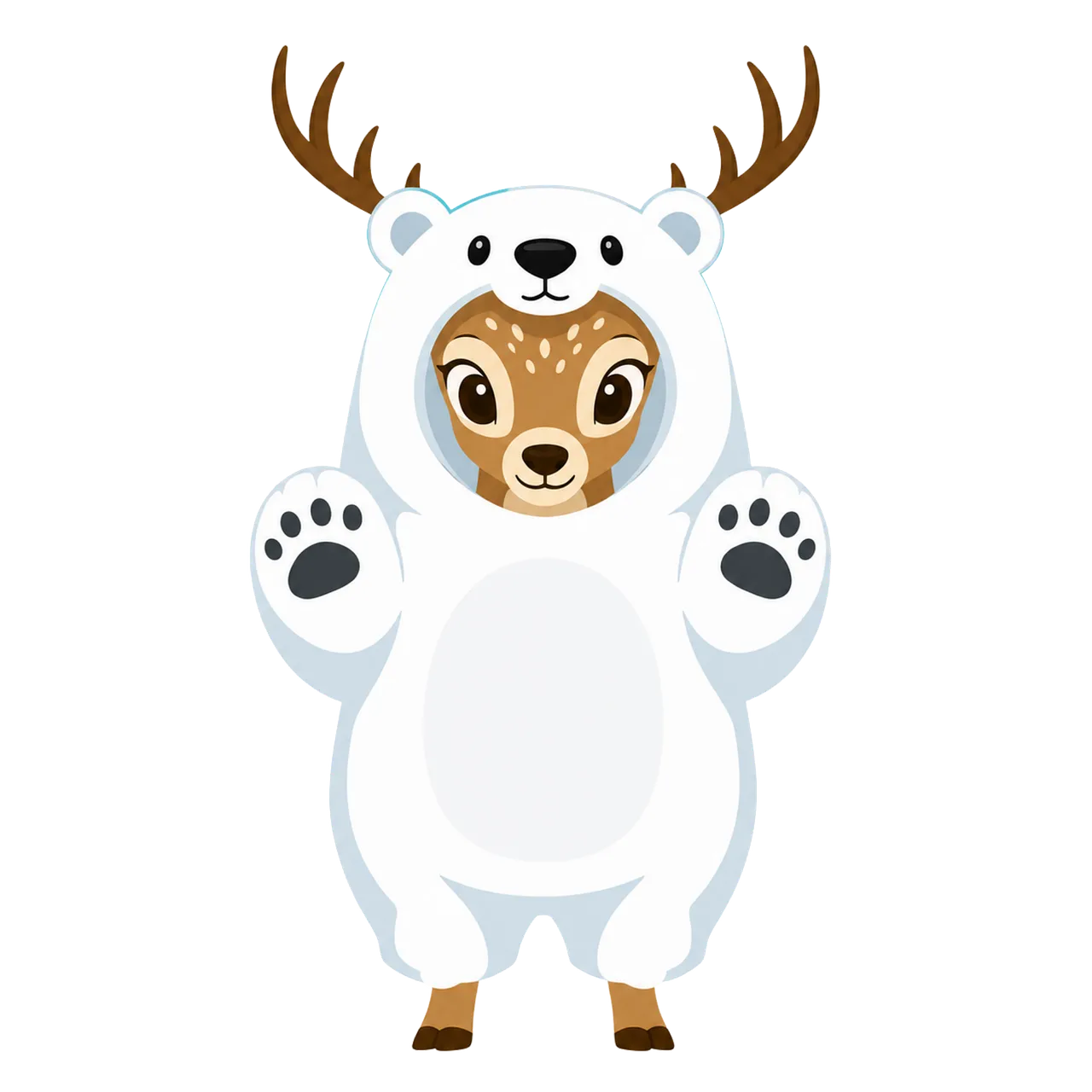 Adorable Deer in Polar Bear Costume: Winter Fun!