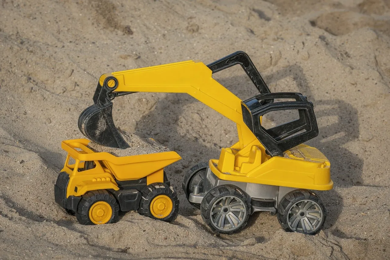 Vibrant Yellow Diggers: Ultimate Beach Construction Fun