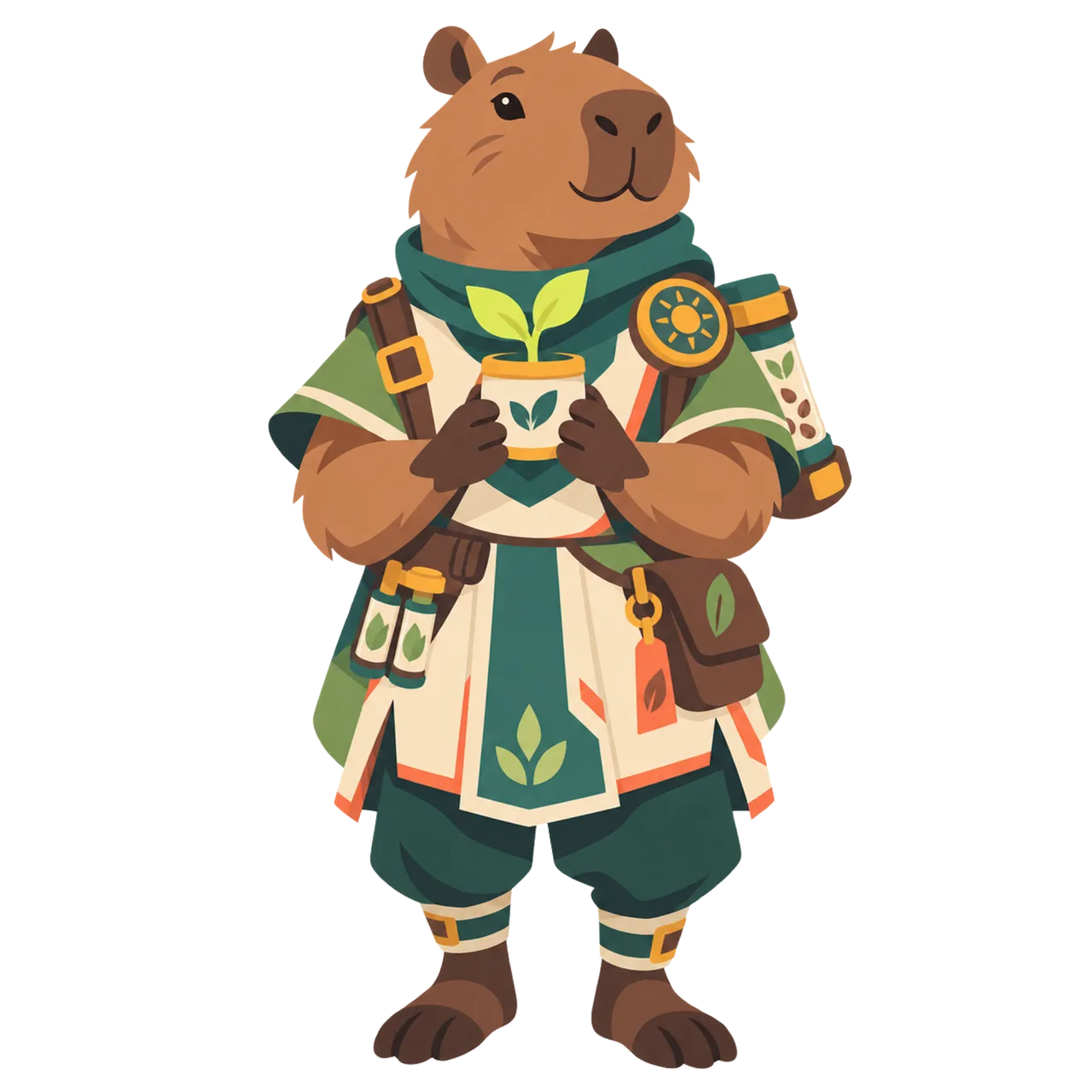 Charming Capybara Gardener: Nurturing Nature with a Smile