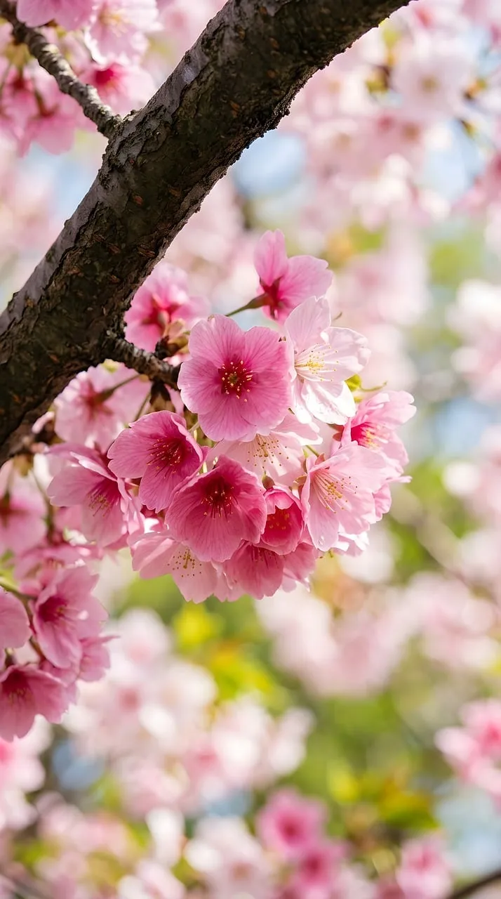Vibrant Cherry Blossoms: A Springtime Spectacle