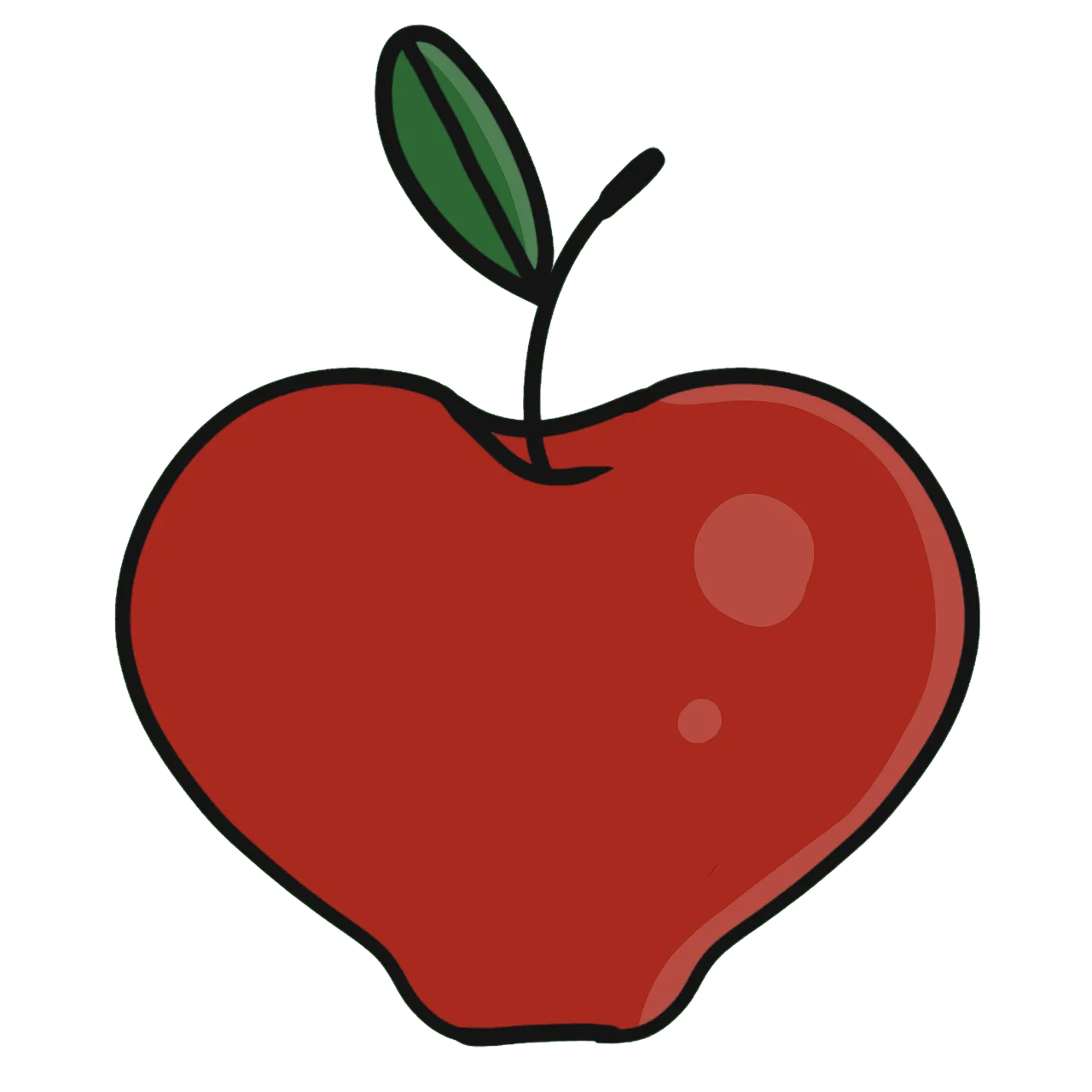 Vibrant Red Apple: A Charming Hand-Drawn Doodle