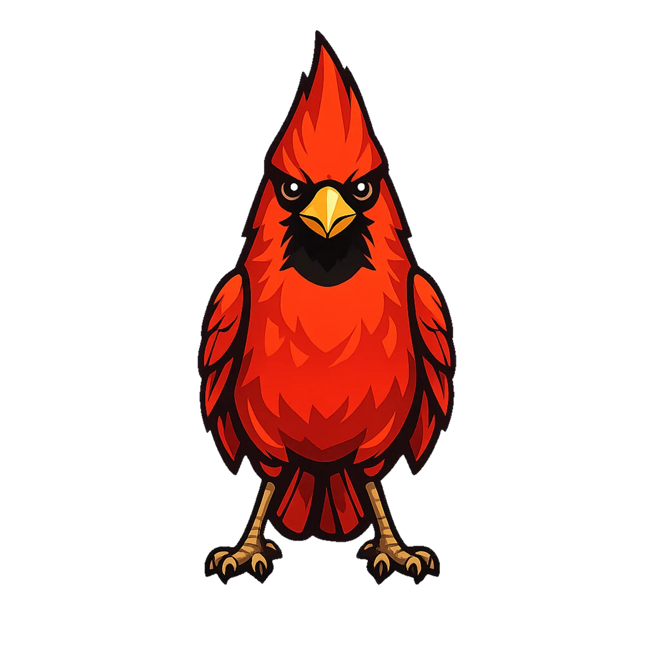Vibrant Red Cardinal: A Cartoon Songbird Illustration