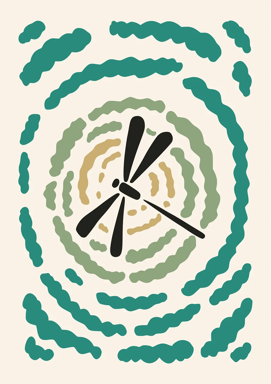 Vibrant Dragonfly Art: Abstract Design in Green and Gold