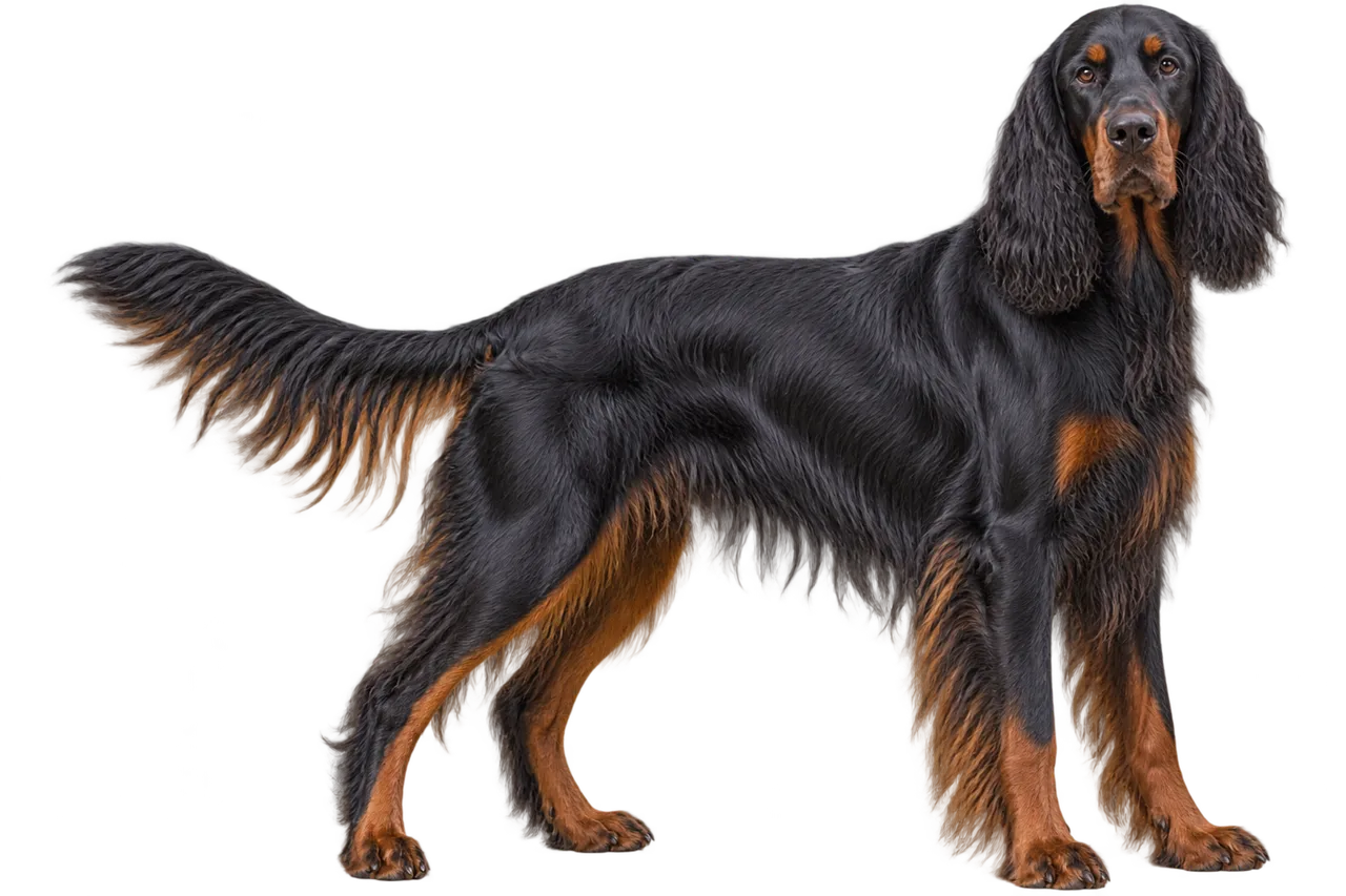 Majestic Gordon Setter: A Striking Black and Tan Canine Portrait
