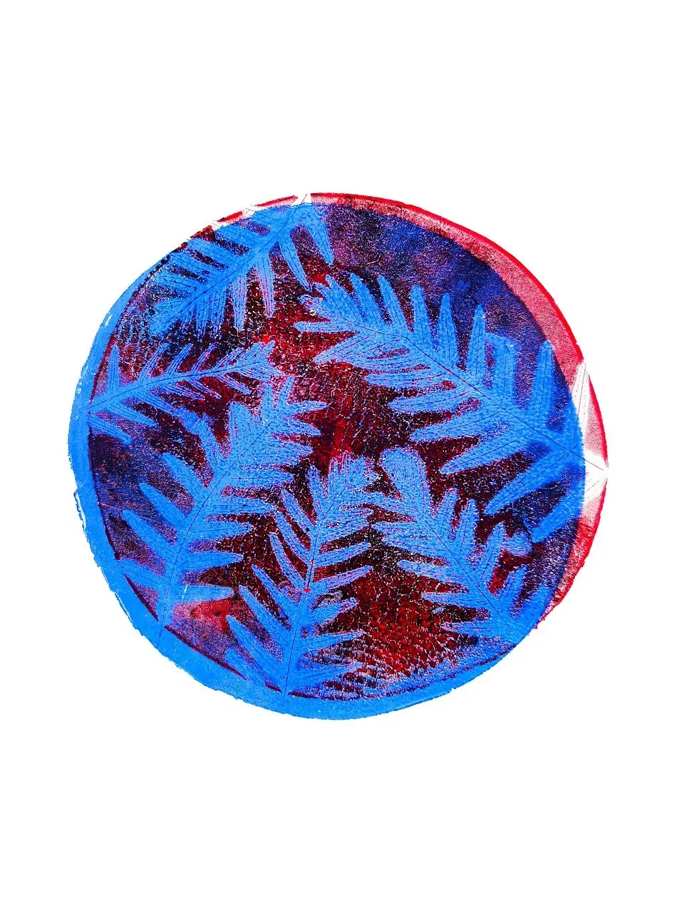Vibrant Botanical Circle: Nature's Abstract Stamp