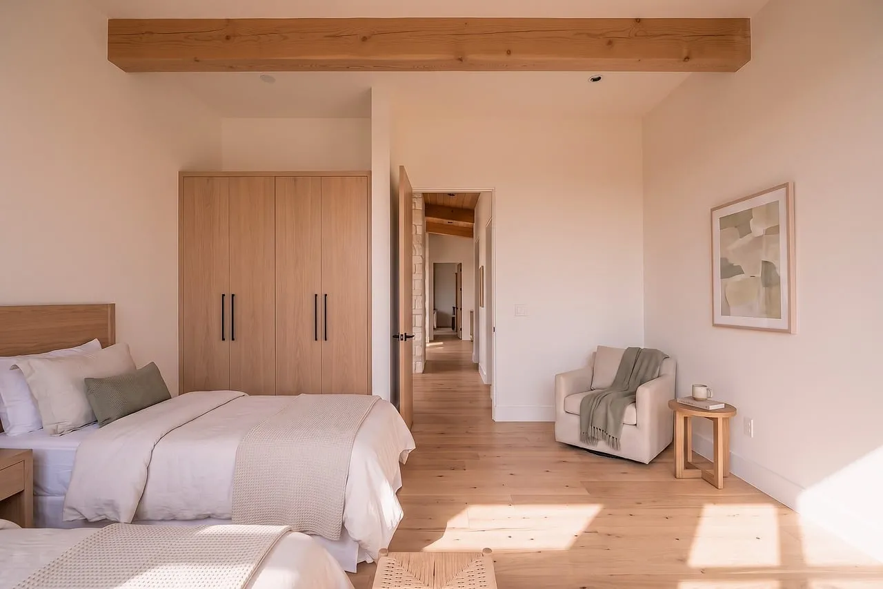Minimalist Chic Twin Bedroom: Serene Guest Retreat
