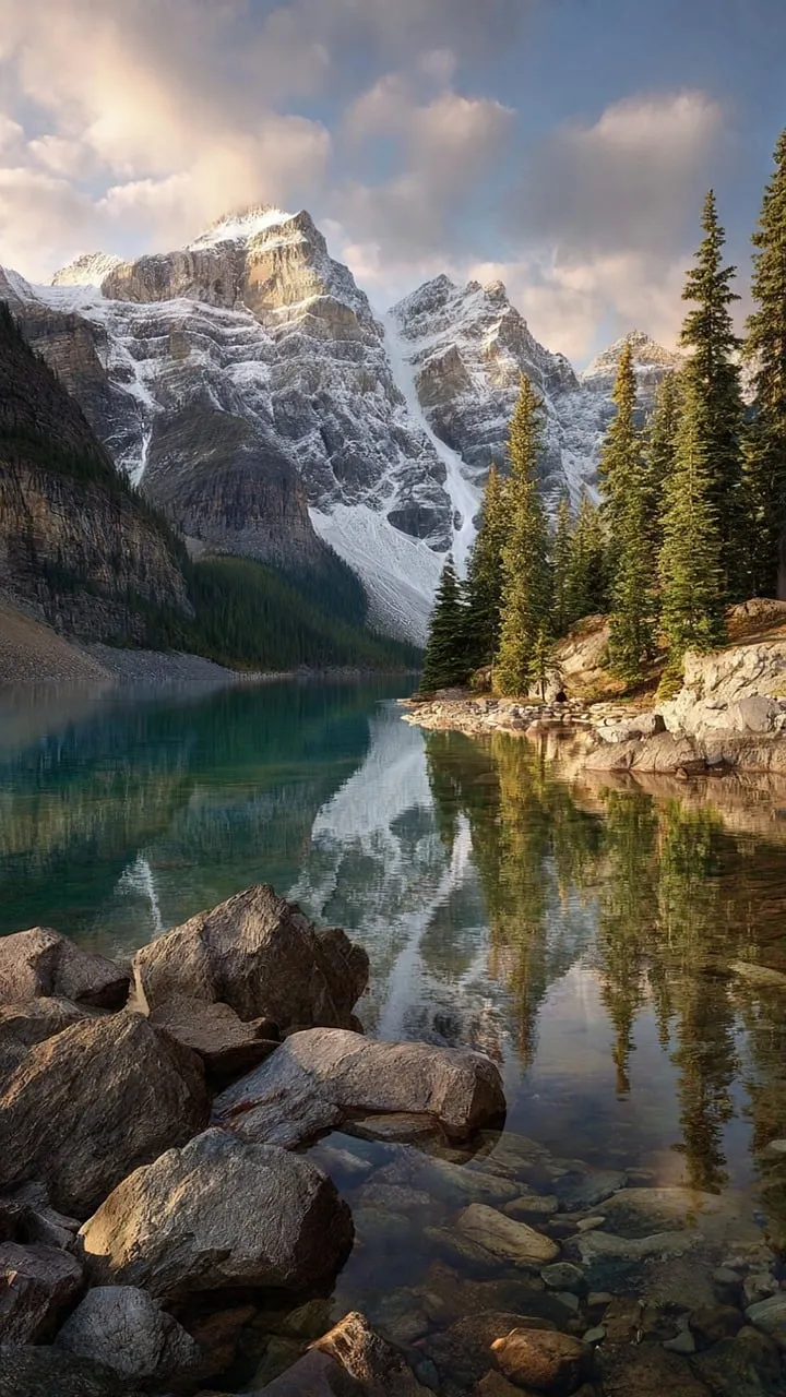 Breathtaking Moraine Lake: Alpine Serenity at Dawn