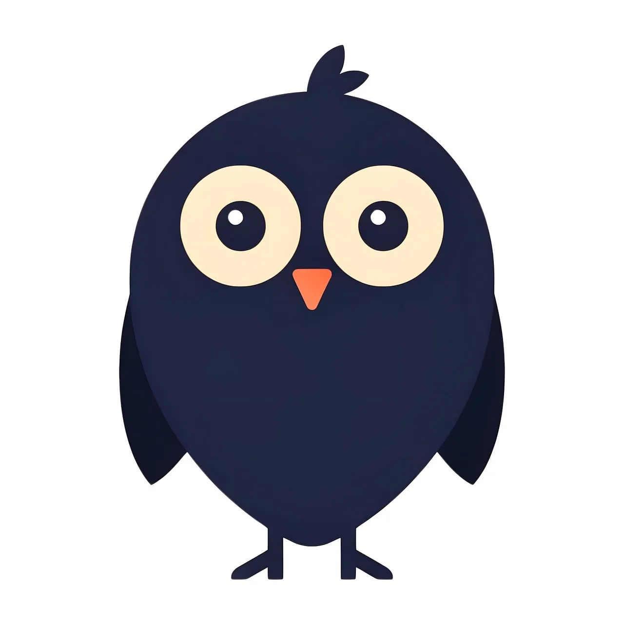Charming Cartoon Owl: Whimsical Night Creature Design