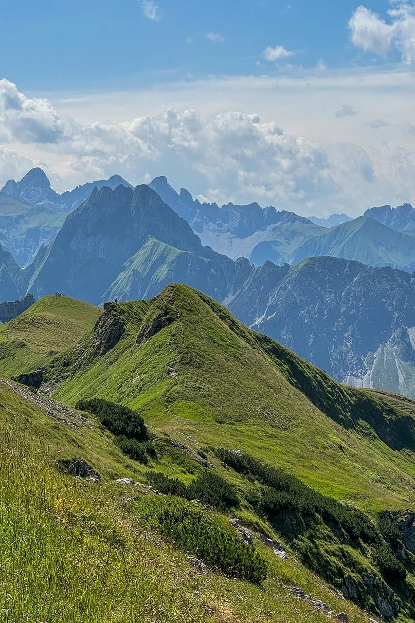Breathtaking Alpine Panorama: Summer Hike Through Majestic Peaks