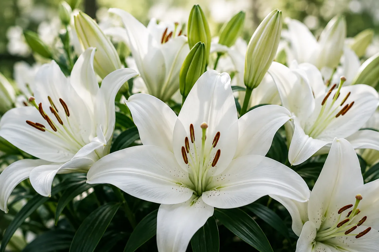 Stunning White Lilies: A Vision of Pure Garden Beauty