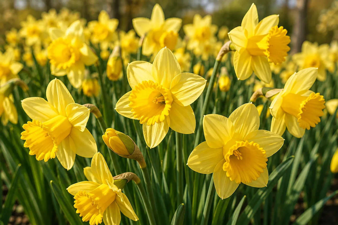 Vibrant Yellow Daffodils: A Symphony of Springtime Bloom