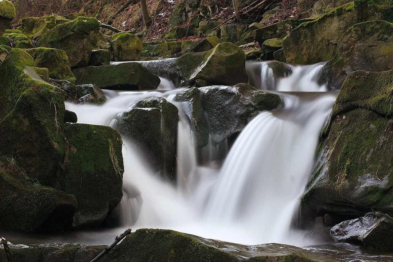 Serene Beskid Waterfall: Nature's Gentle Cascade in Poland