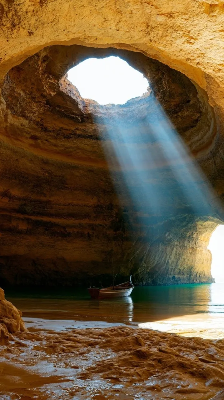 Breathtaking Benagil Cave: Sunlit Sea and Serene Shadows