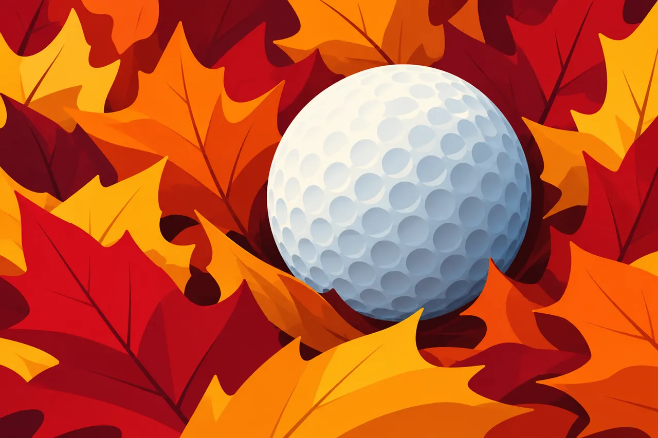 Vibrant Autumn Golf: A Seasonal Sports Illustration