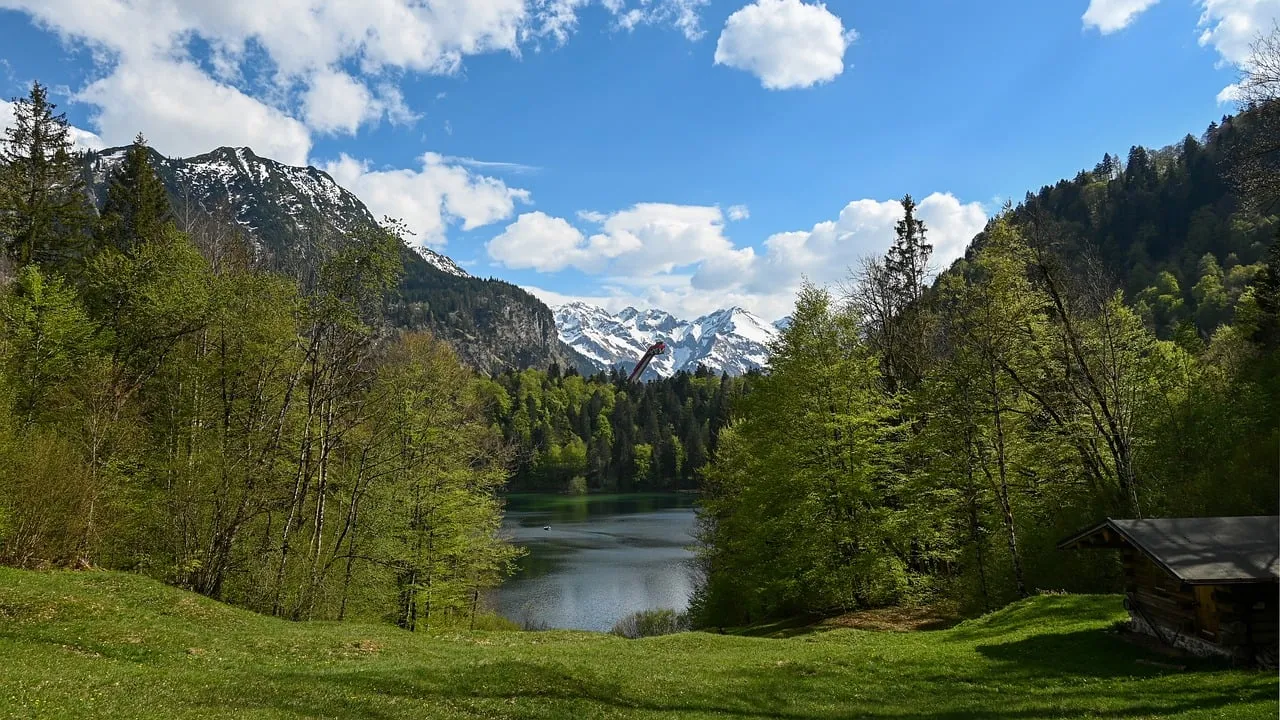 Majestic Alpine Vista: Freibergsee Lake in Spring
