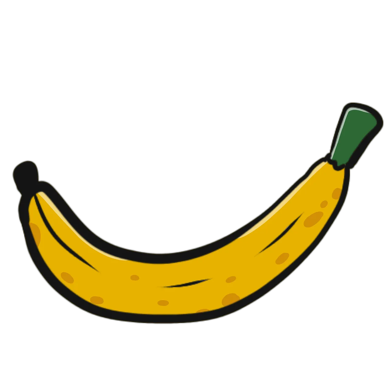 Vibrant Yellow Banana: Hand-Drawn Tropical Fruit Illustration