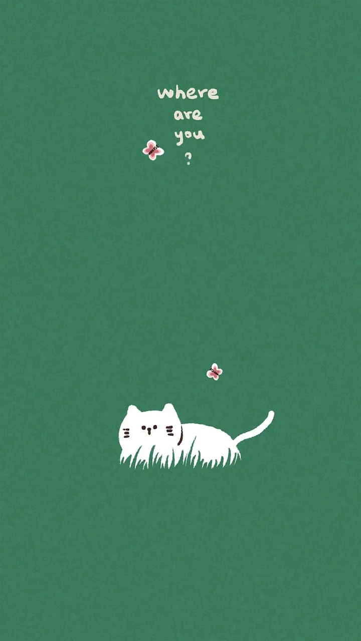 Minimalist Emerald Green Cat: A Whimsical Search