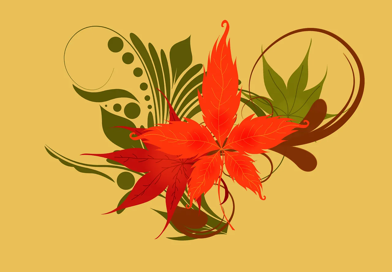 Vibrant Autumn Splendor: Abstract Fall Leaves Illustration