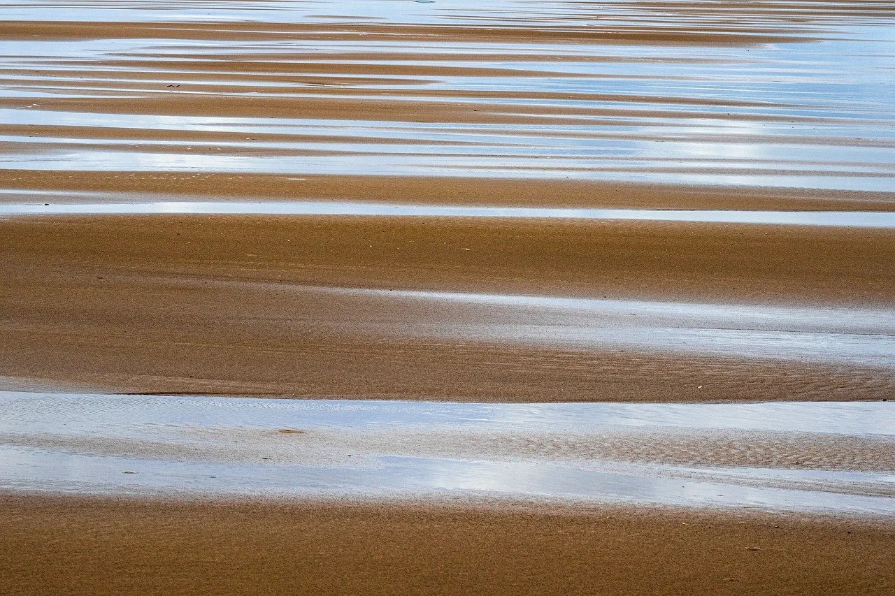 Mesmerizing Beach Ripples: Nature's Abstract Canvas