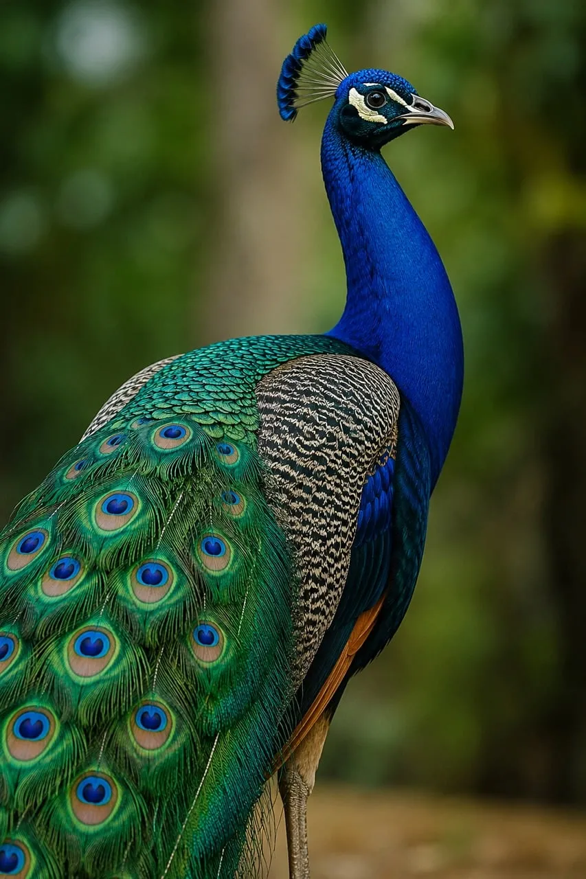 Vibrant Royal Peacock: A Feathered Masterpiece in Nature