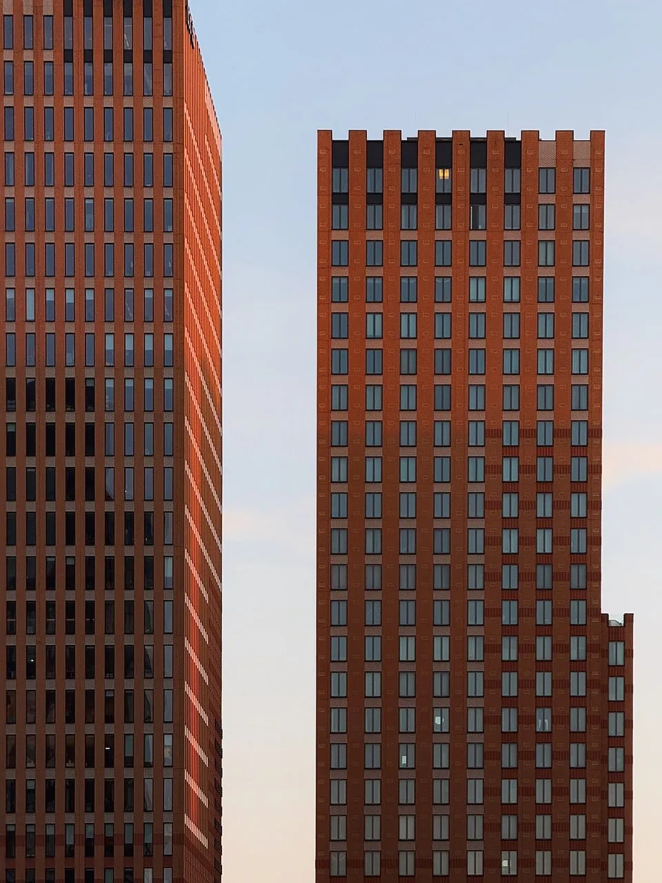Dramatic Sunset Glow on Modern Urban Towers