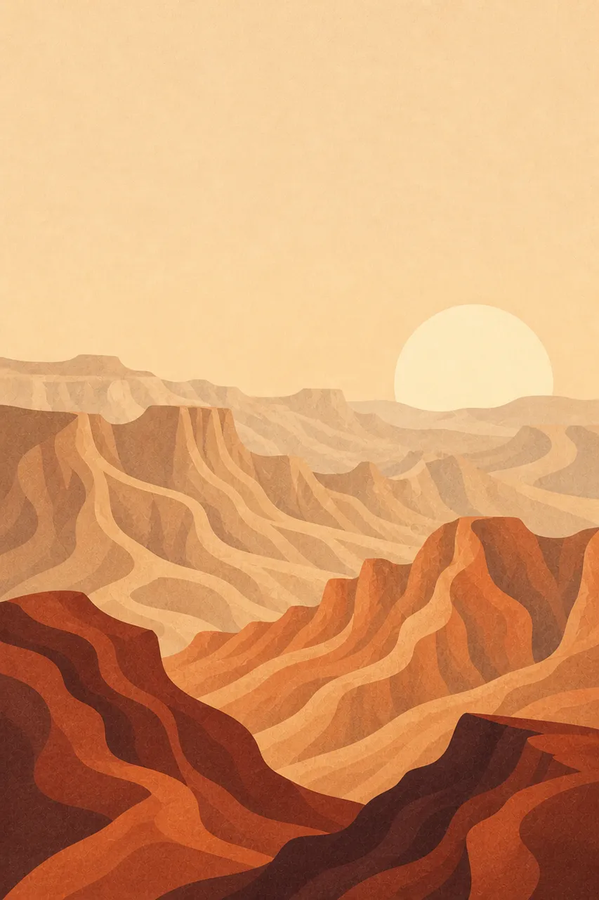 Stunning Minimalist Desert Canyon at Sunrise