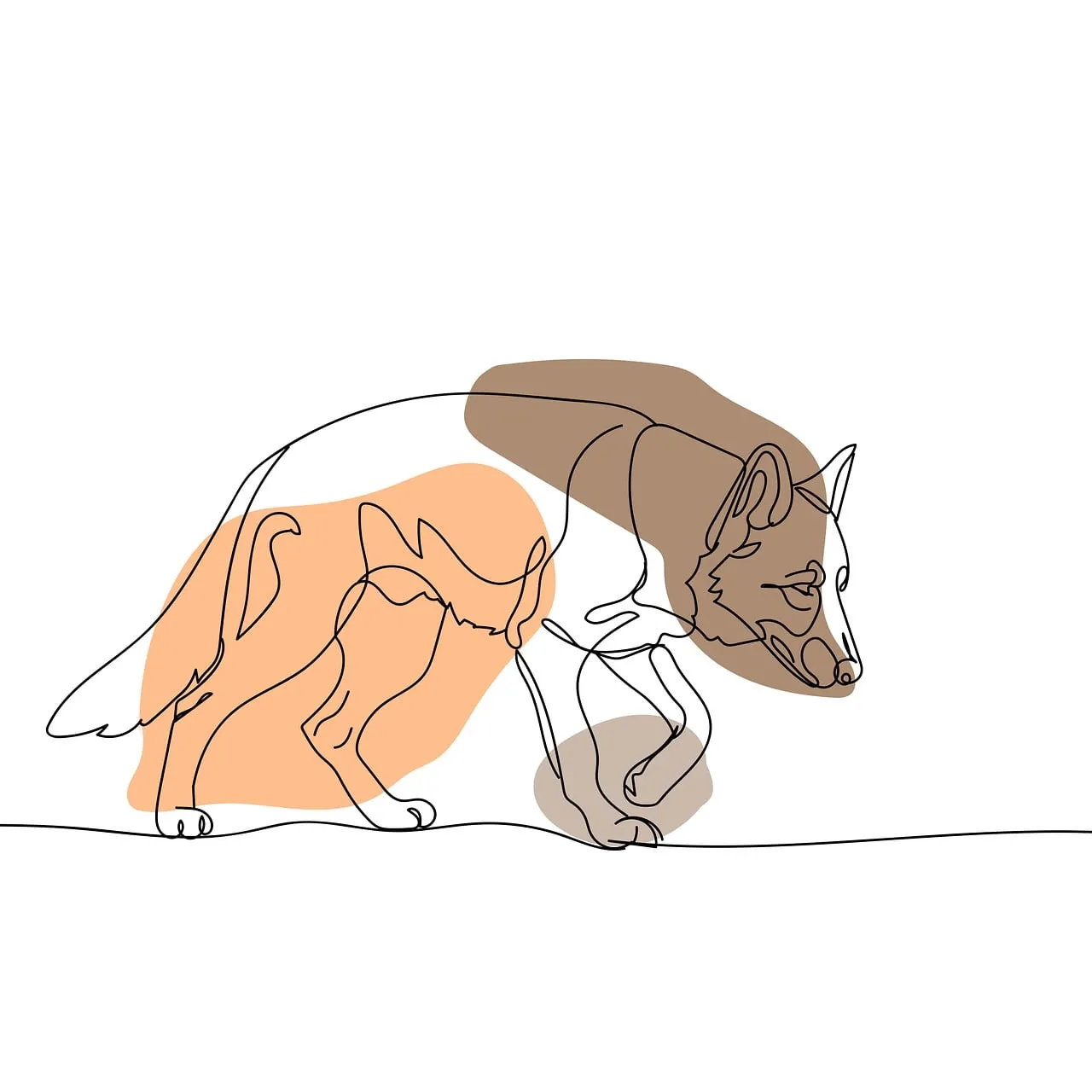 Minimalist Canine Elegance: Tracking Shepherd Line Art