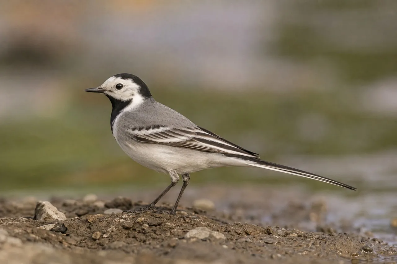 Elegant Wagtail: Nature's Graceful Black-Necked Beauty