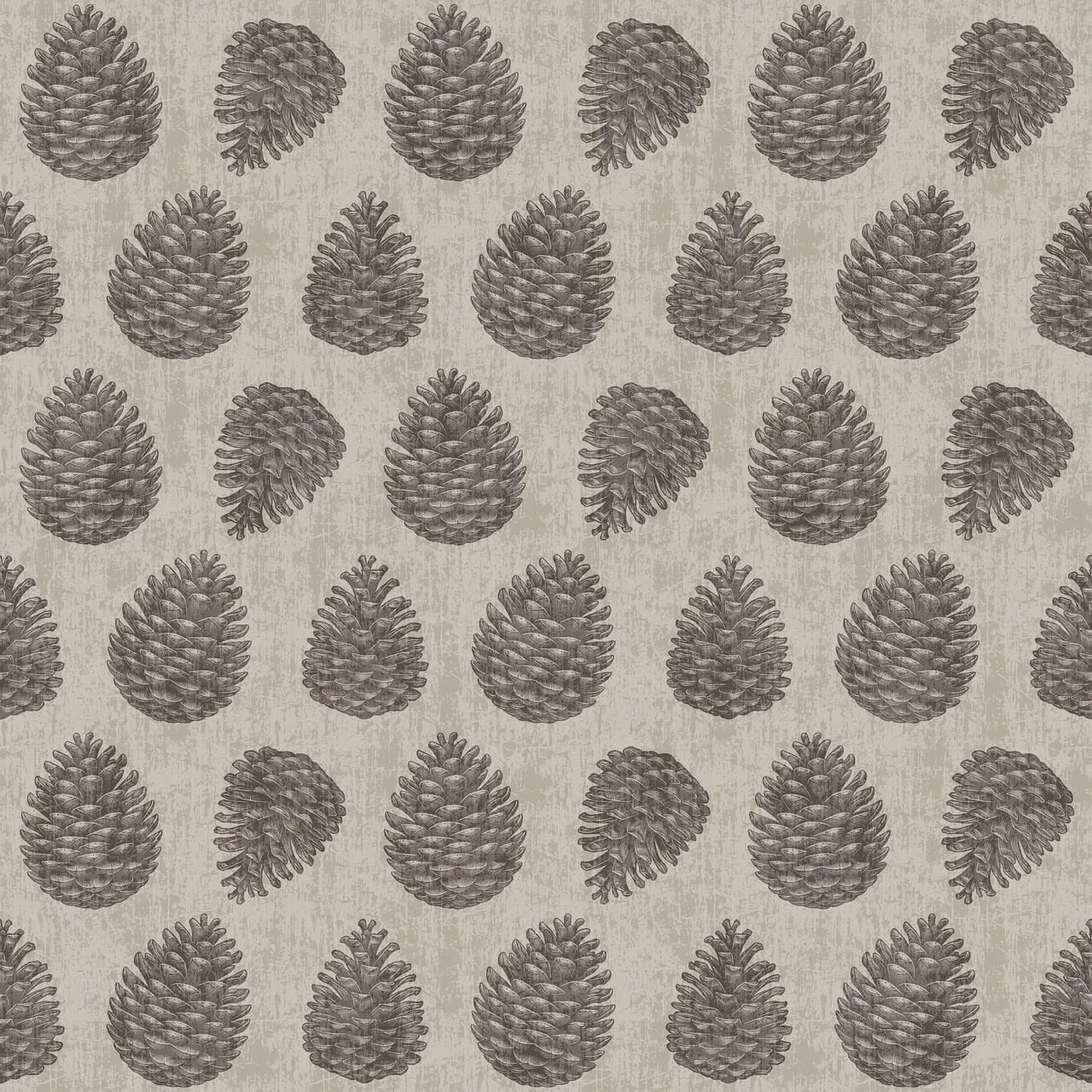 Rustic Winter Charm: Seamless Pine Cone Digital Paper