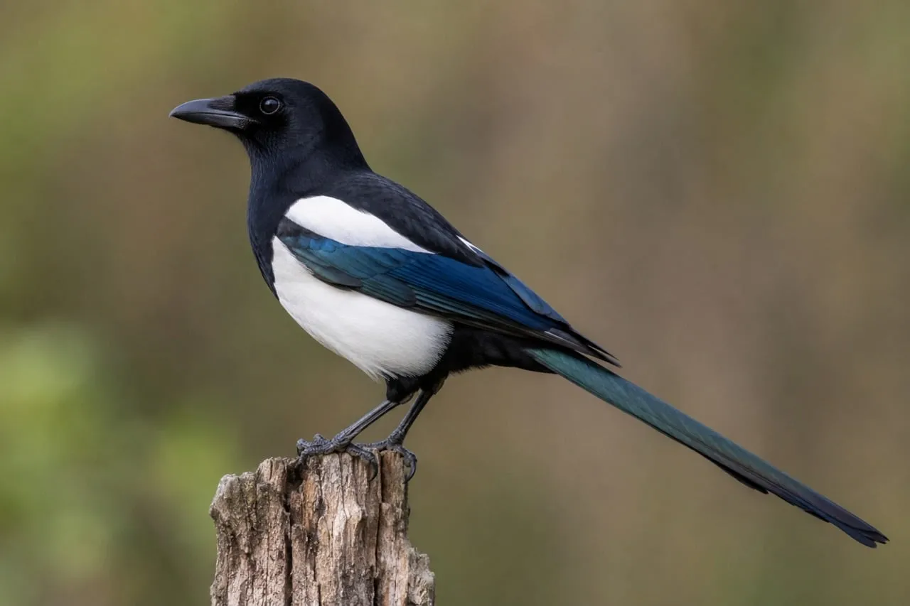 Stunning Magpie Perched: Nature's Black and White Beauty