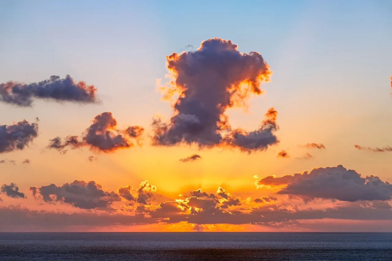 Breathtaking Ocean Sunset with Fiery Clouds