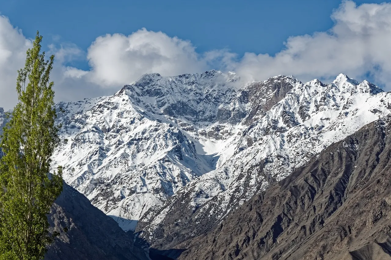 Majestic Karakoram Peaks: Snow-Capped Serenity