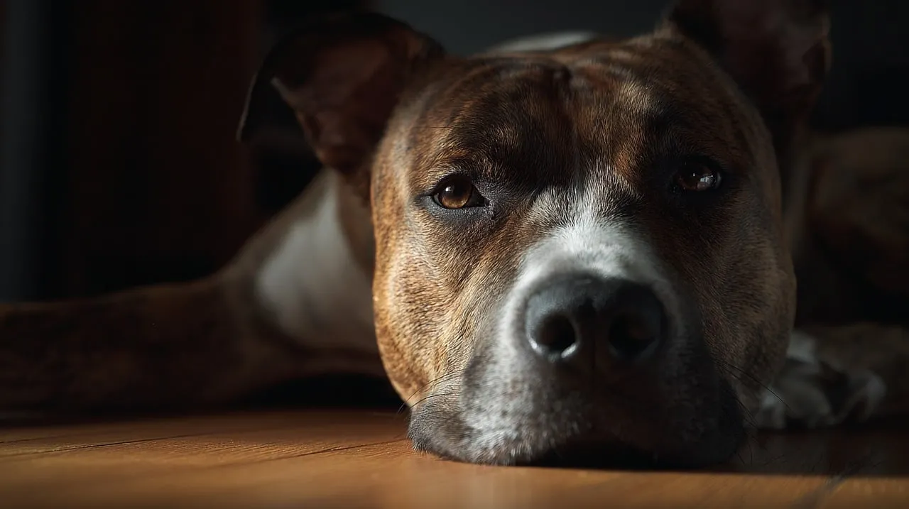 Heartwarming Gaze: Loyal Dog's Calming Presence
