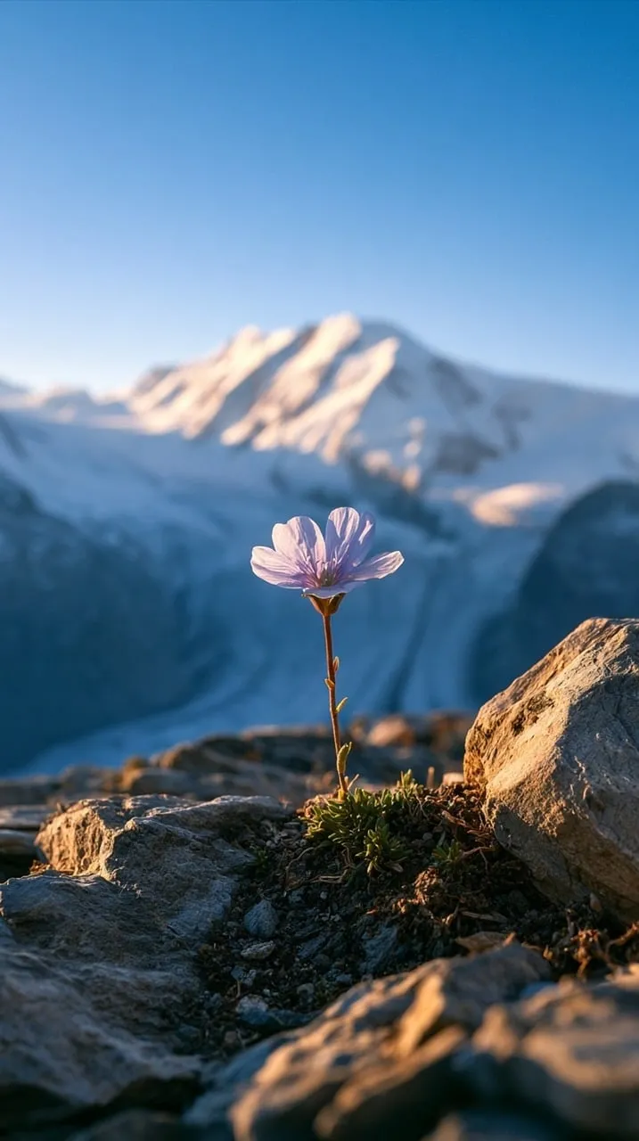 Resilient Alpine Bloom: A Symbol of Mountain Fragility and Beauty