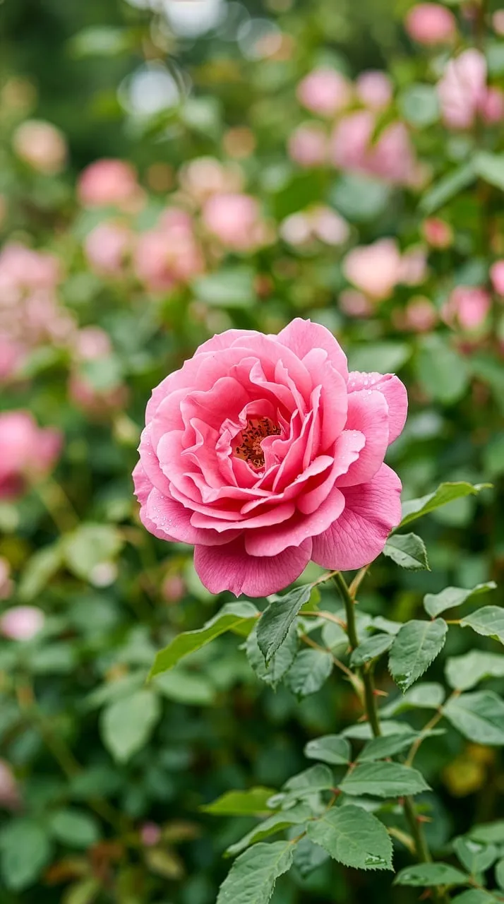 Vibrant Pink Rose in Full Bloom: A Spring Garden Gem