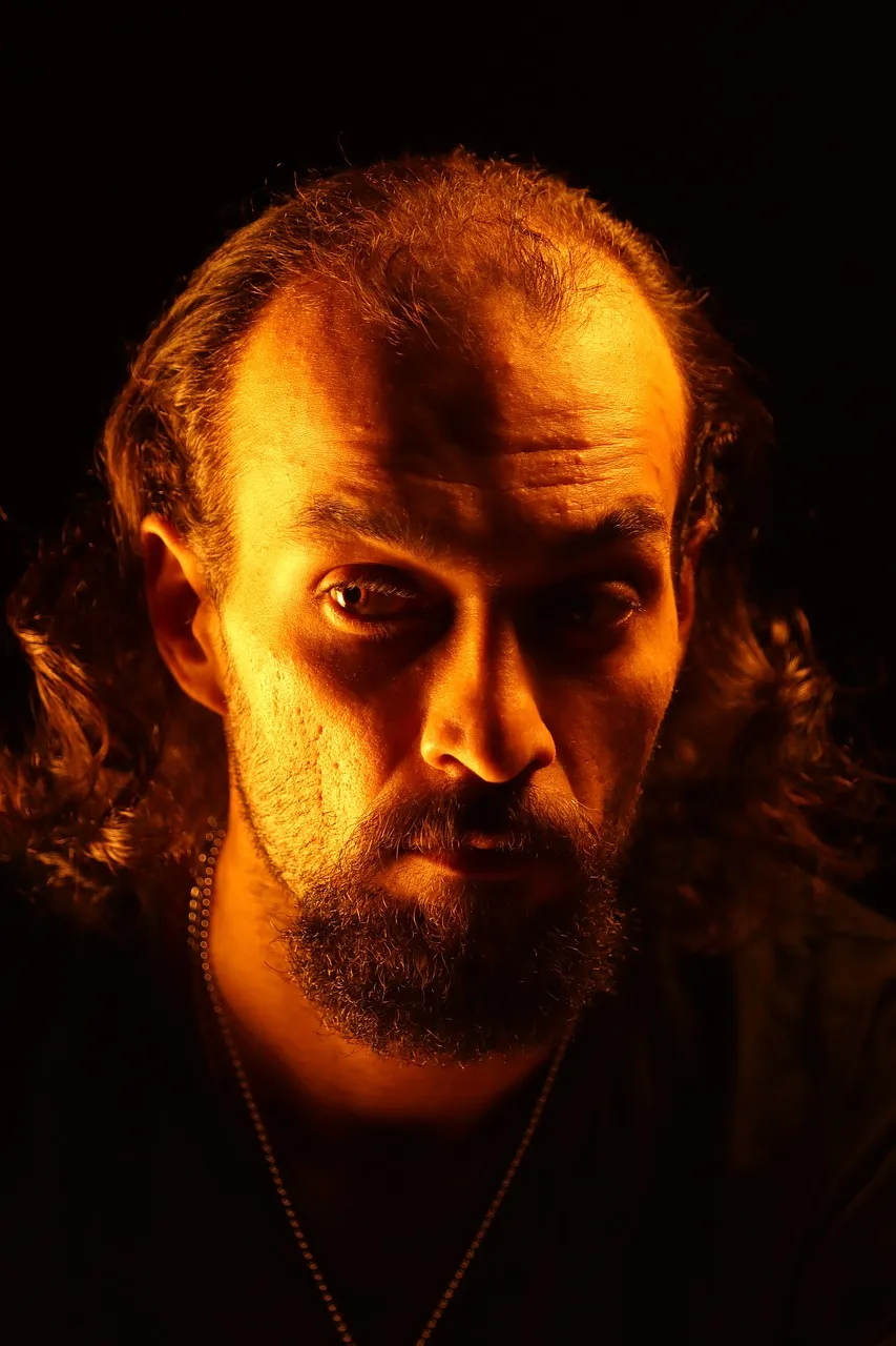 Dramatic Cinematic Portrait of an Expressive Man