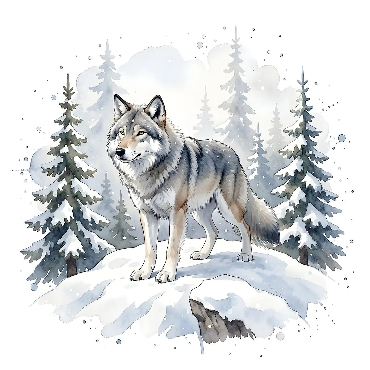 Majestic Winter Wolf: A Glimpse into Wild Nature