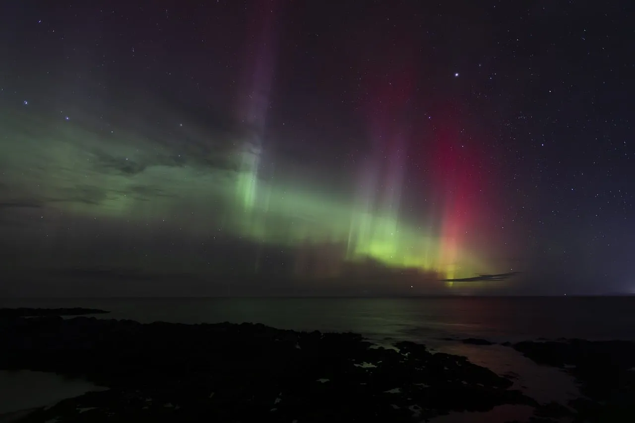 Breathtaking Northern Lights Over Norwegian Sea