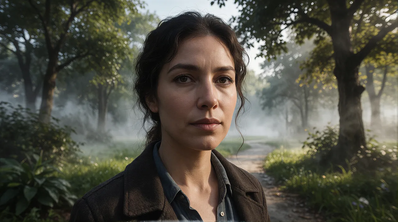 Enchanted Forest Morning: A Woman's Calm Portrait