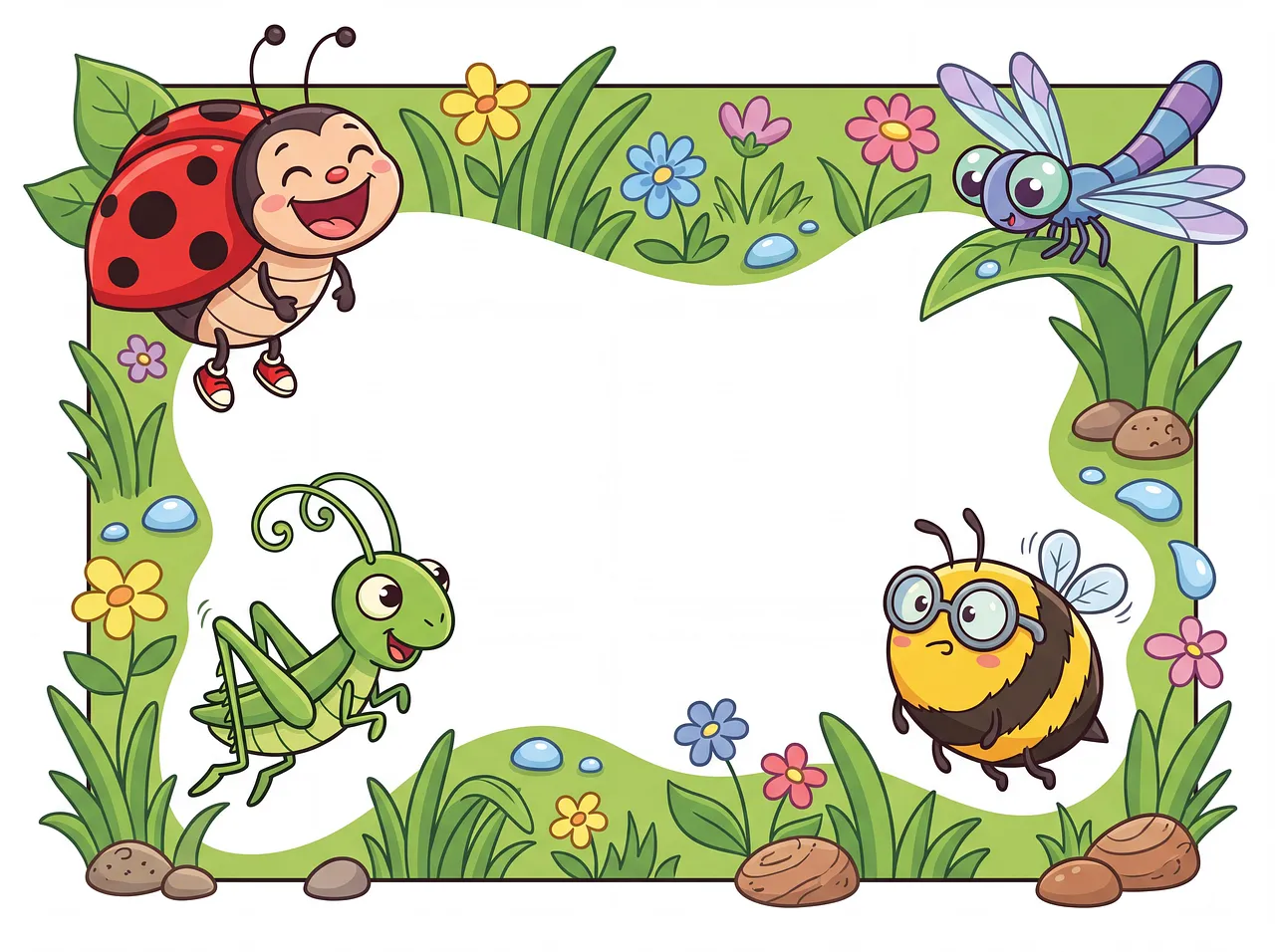 Vibrant Insect Wonderland Frame for Kids' Fun