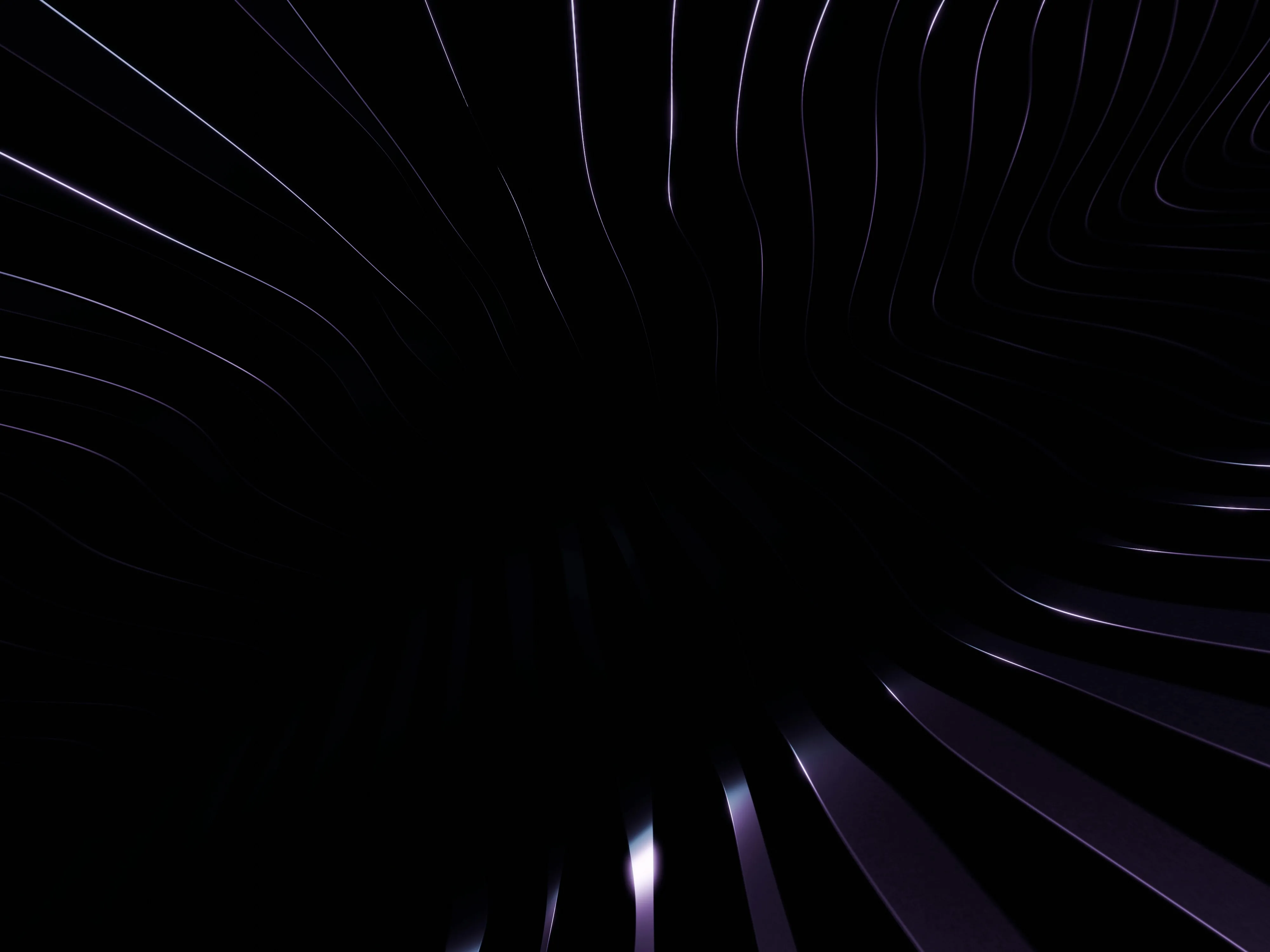 Hypnotic Dark Swirl: Mesmerizing Abstract Lines 3D Render