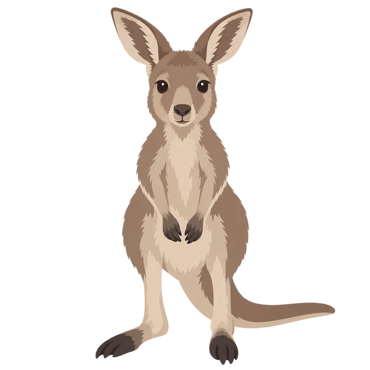 Charming Animated Kangaroo Illustration: Iconic Australian Wildlife Portrait