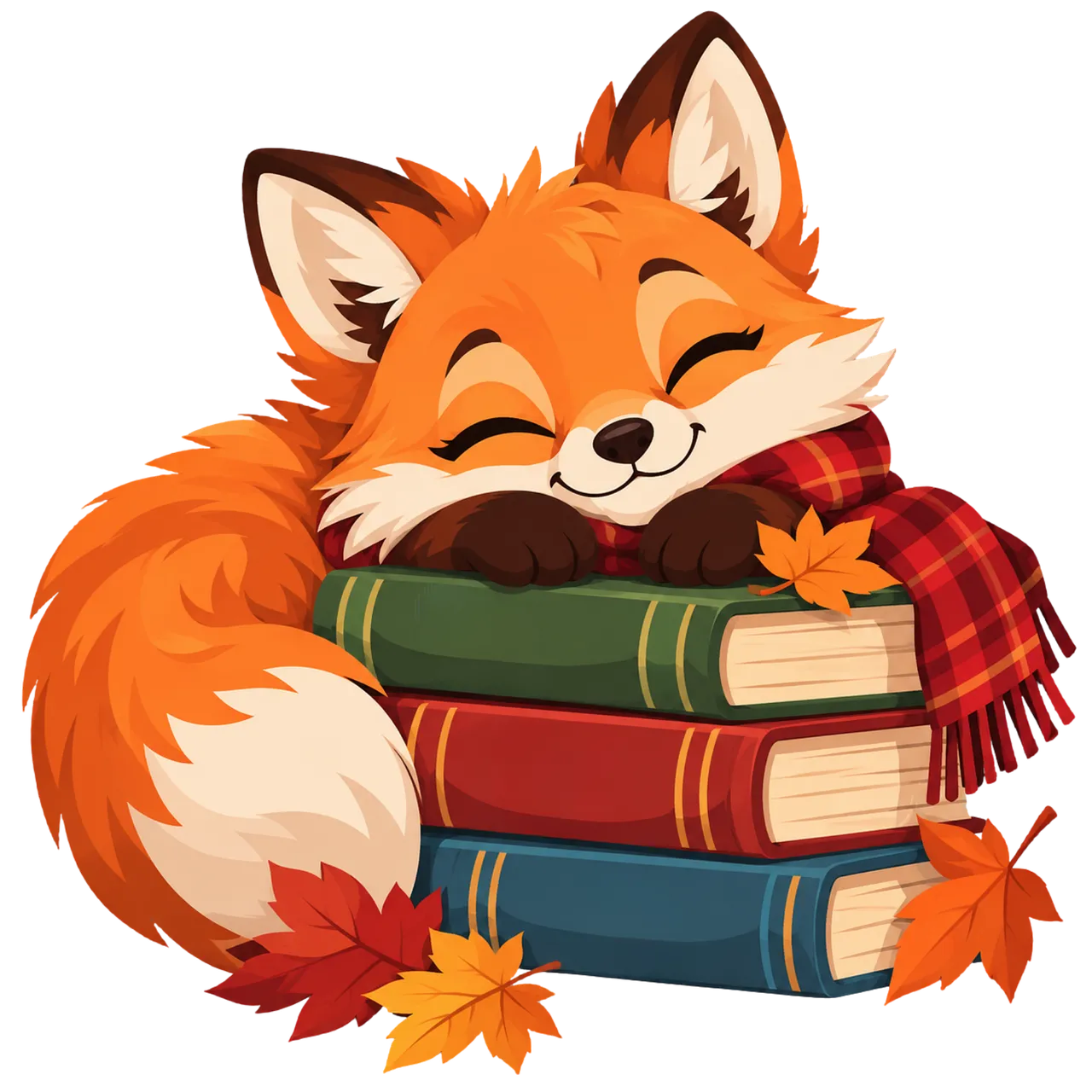 Charming Autumn Fox Dreams on Books