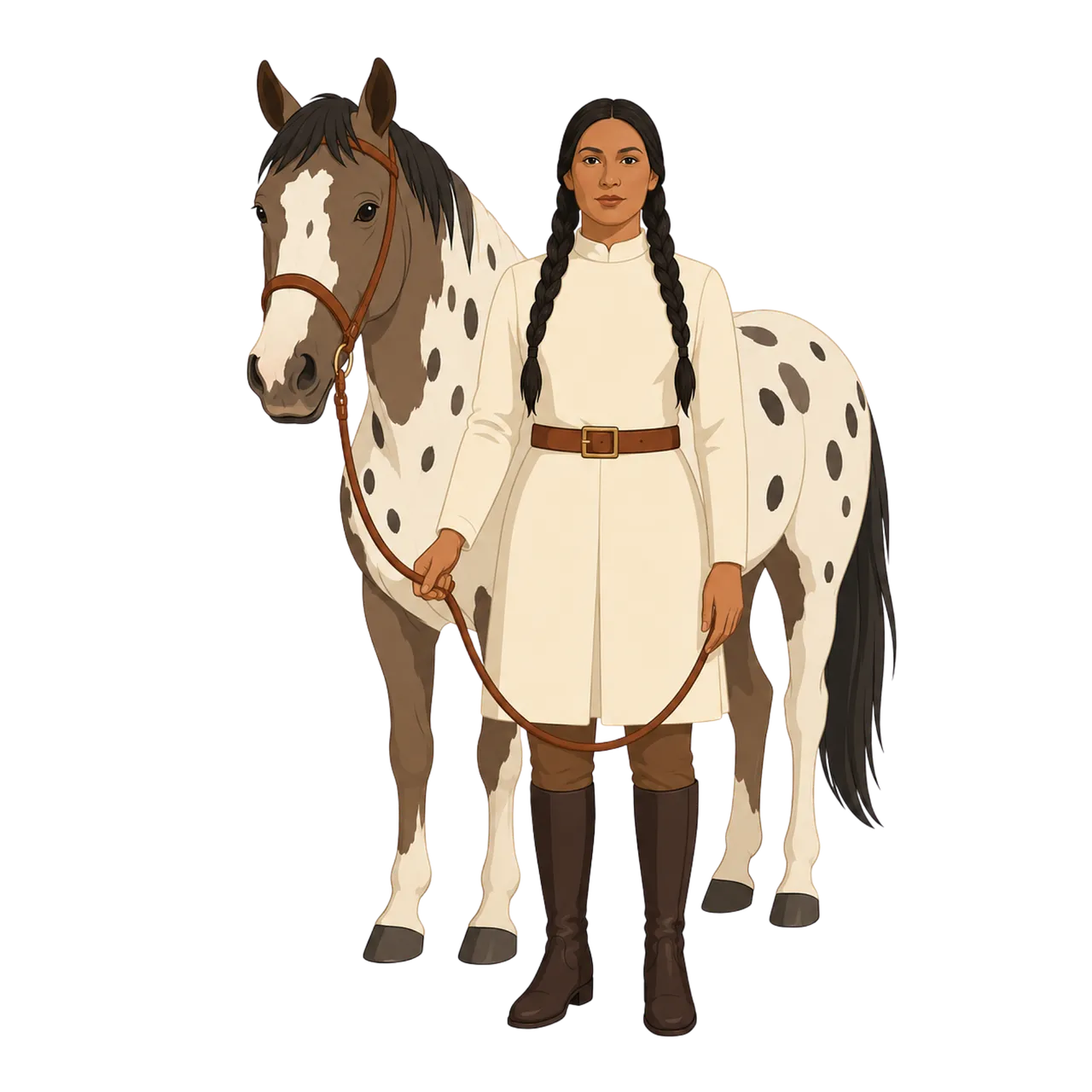 Empowered Indigenous Woman and Her Majestic Appaloosa