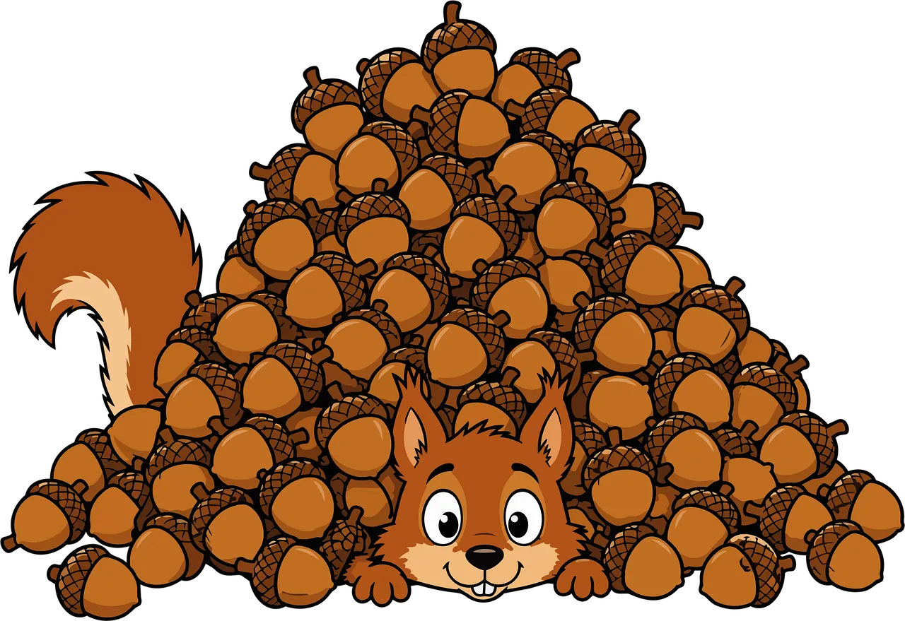 Adorable Squirrel's Autumn Acorn Bonanza!