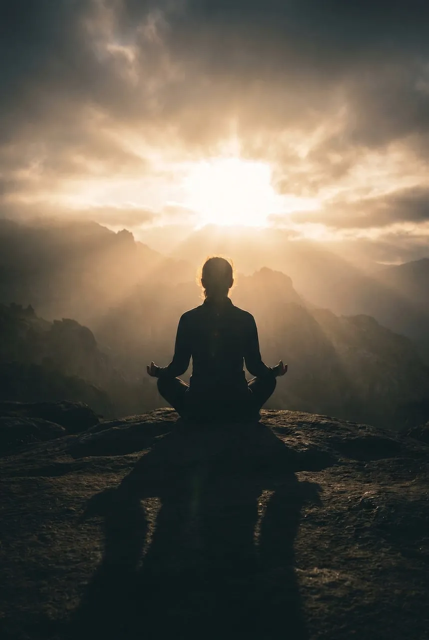 Serene Sunset Meditation: Finding Peace Amidst Majestic Peaks