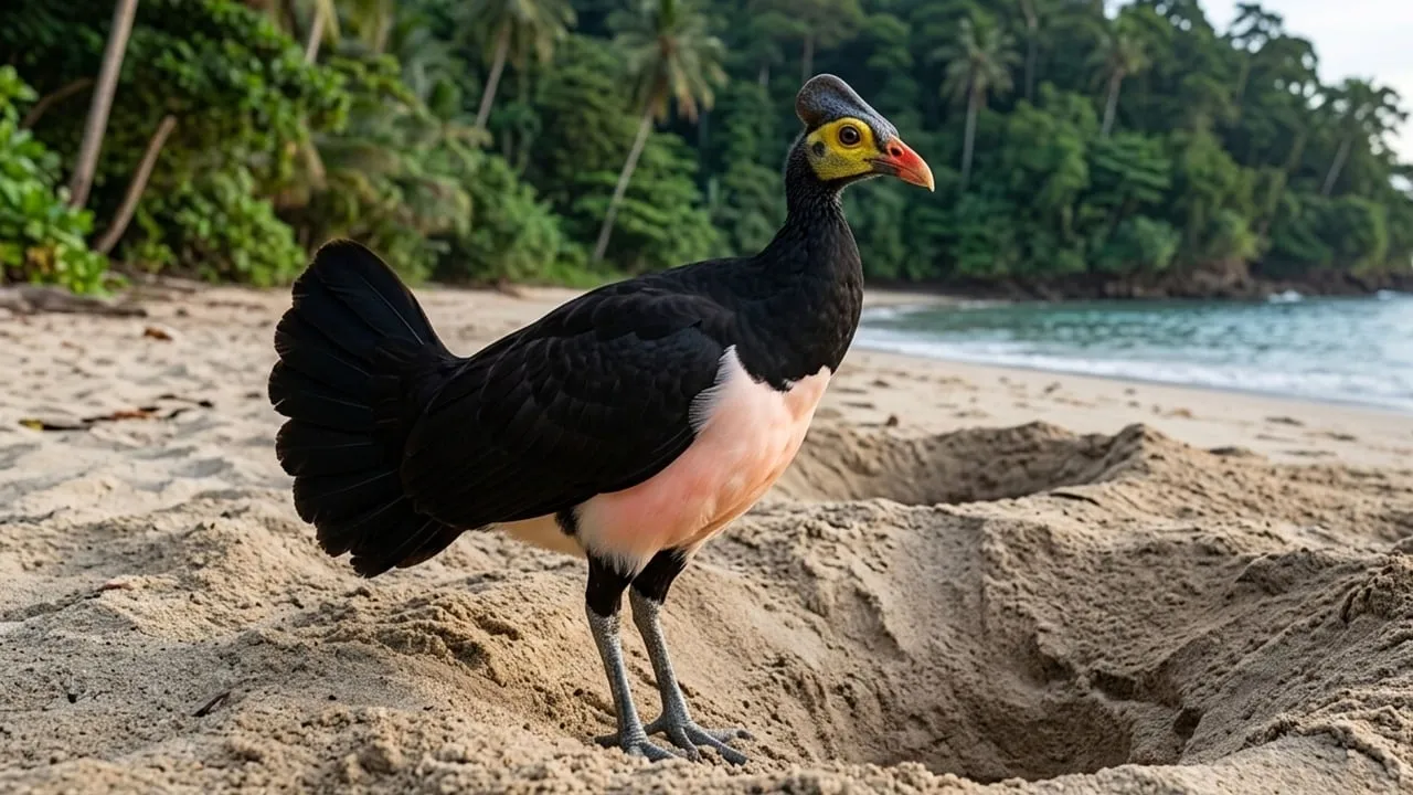 Rare Maleo: Endangered Bird on Sulawesi's Sandy Shores