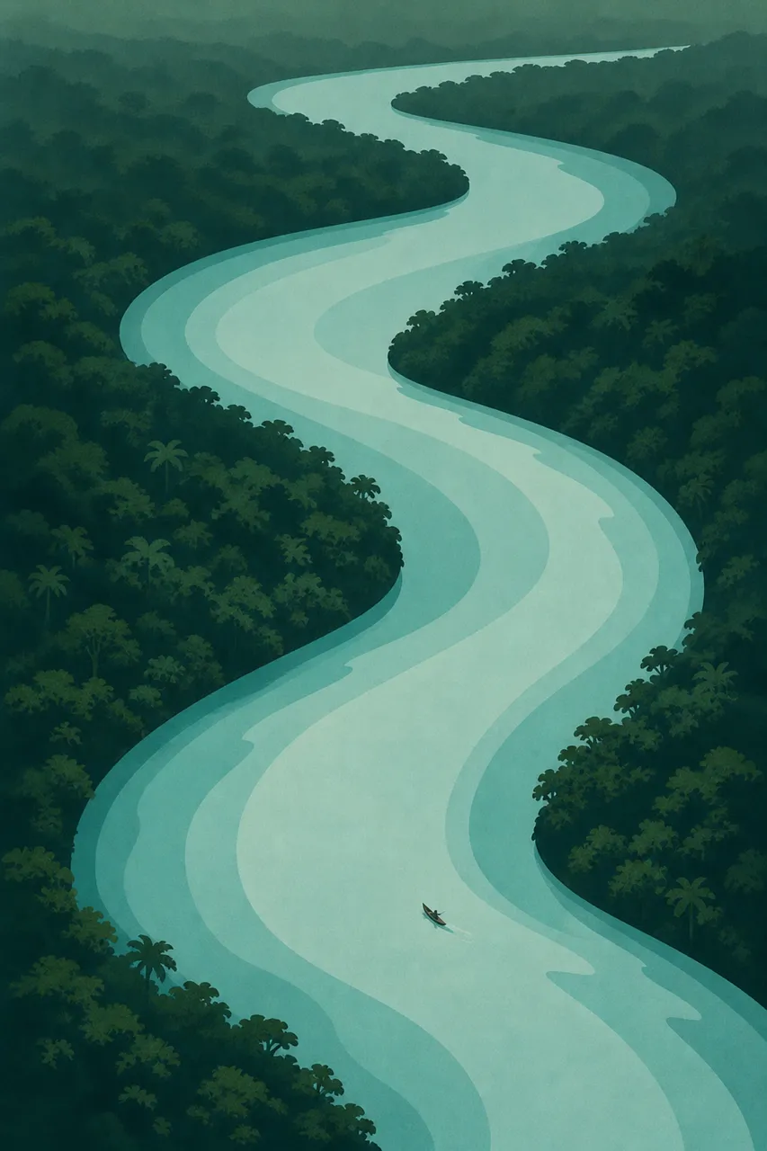 Serene Jungle River Journey: Tropical Wilderness Flow