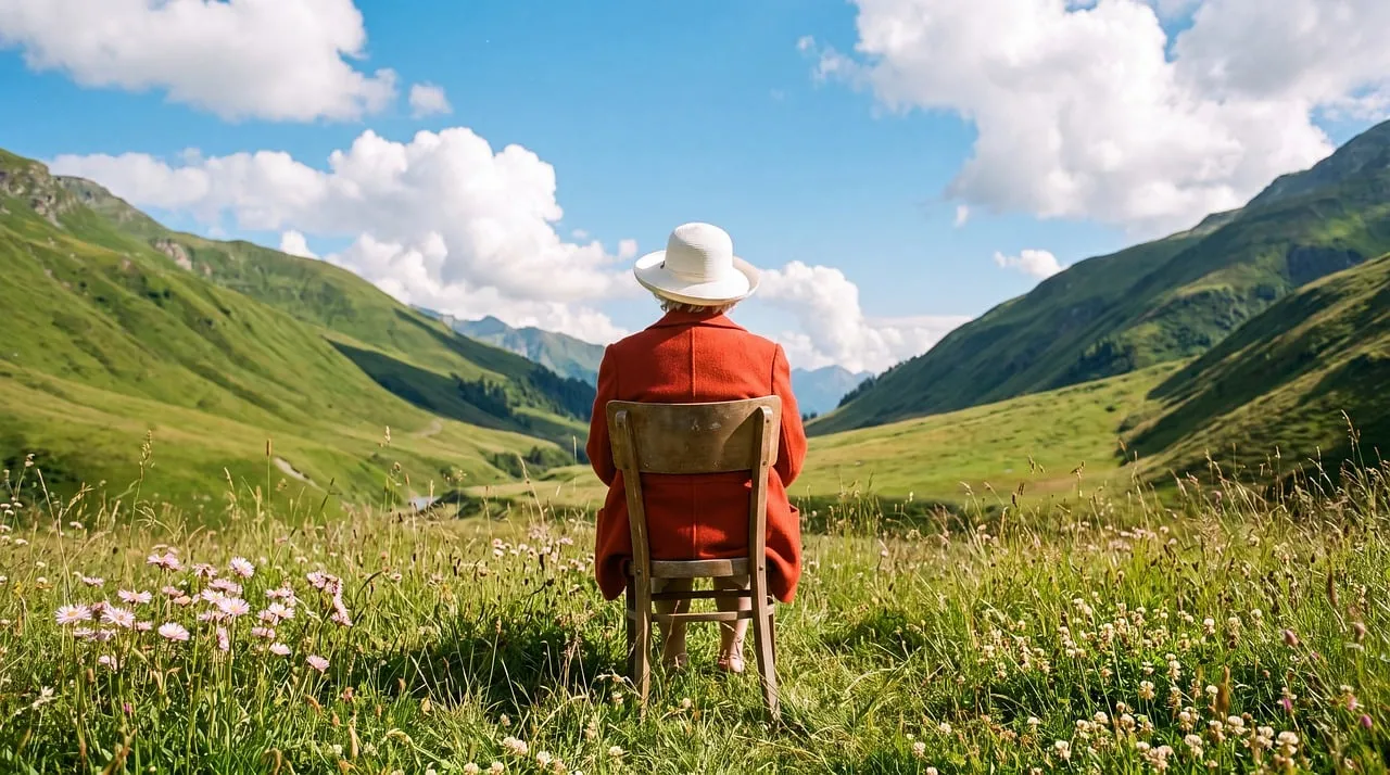 Serene Mountain Solitude: A Panoramic Summer Escape